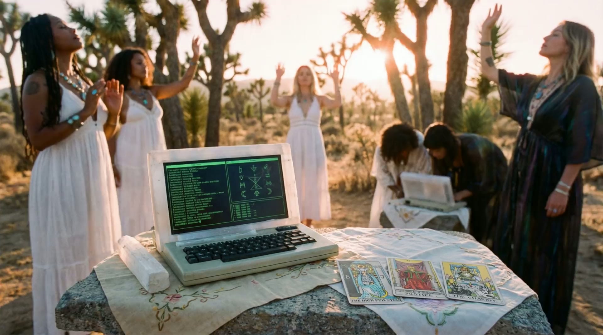 Woven threads emerging from cosmic patterns